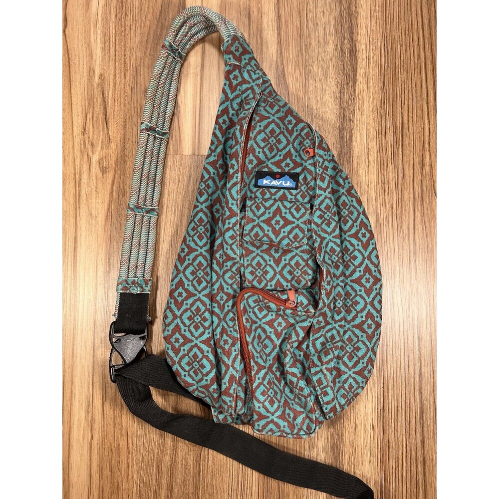 Kavu Retro Abstract Geometric Large Rope Crossbody Bag